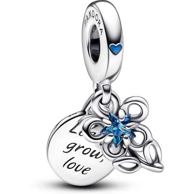 Charm Pandora Pendant Double Fleur Épanouie Femme - Publicité Charm Pandora Pendant Double Fleur Épanouie Femme - Publicité