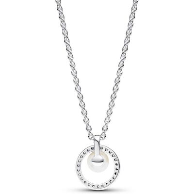 Collier Pandora Perle De Culture D'Eau Douce Traitée Et Pavé Femme - Publicité Collier Pandora Perle De Culture D'Eau Douce Traitée Et Pavé Femme - Publicité