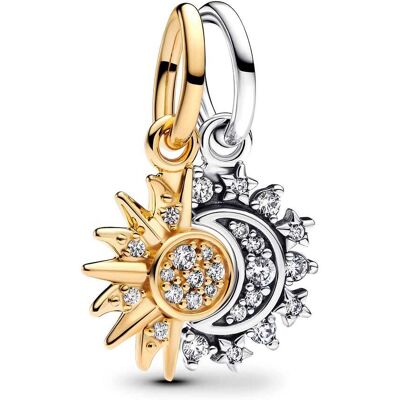Charm Pandora Pendant Soleil Et Lune Séparable Femme - Publicité Charm Pandora Pendant Soleil Et Lune Séparable Femme - Publicité