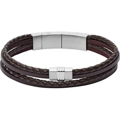 Bracelet Fossil En Cuir Marron Homme - Publicité Bracelet Fossil En Cuir Marron Homme - Publicité