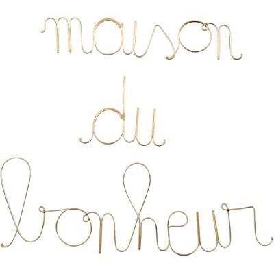 HomeMaison "Mot fil de laiton ""MAISON DU BONHEUR""" - Publicité HomeMaison "Mot fil de laiton ""MAISON DU BONHEUR""" - Publicité