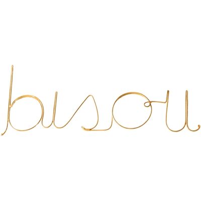 HomeMaison "Mot fil de laiton doré ""BISOU""" - Publicité HomeMaison "Mot fil de laiton doré ""BISOU""" - Publicité