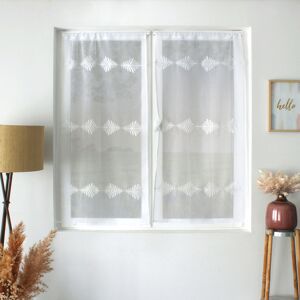 HomeMaison Paire de petits vitrages brodés feuillage - Publicité HomeMaison Paire de petits vitrages brodés feuillage - Publicité