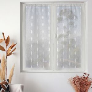 HomeMaison Paire de petits vitrages jacquard motif ovale - Publicité HomeMaison Paire de petits vitrages jacquard motif ovale - Publicité