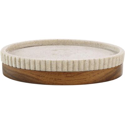 NIAGARA Porte-savon en plastique beige avec support en bois - Accessoire de salle de bain - Publicité NIAGARA Porte-savon en plastique beige avec support en bois - Accessoire de salle de bain - Publicité