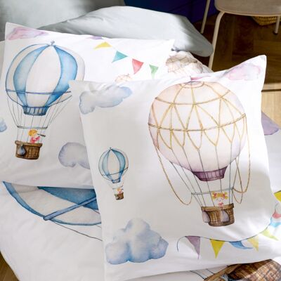 HomeMaison Taie d’oreiller enfant percale de coton montgolfière - Publicité HomeMaison Taie d’oreiller enfant percale de coton montgolfière - Publicité