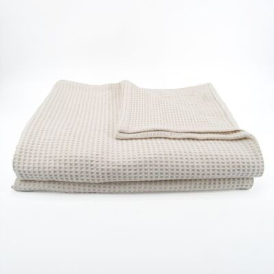 HomeMaison Dessus de lit tissé en coton recyclé motif nid d’abeille - Publicité HomeMaison Dessus de lit tissé en coton recyclé motif nid d’abeille - Publicité
