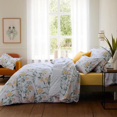 HomeMaison Parure de lit 3 pièces percale de coton floral housse de couette + taies - Publicité HomeMaison Parure de lit 3 pièces percale de coton floral housse de couette + taies - Publicité