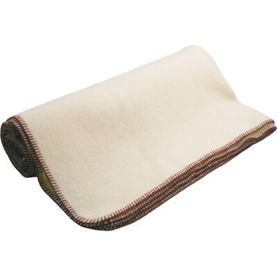 HomeMaison Couverture pure laine vierge naturelle finition point de cheval - Publicité HomeMaison Couverture pure laine vierge naturelle finition point de cheval - Publicité