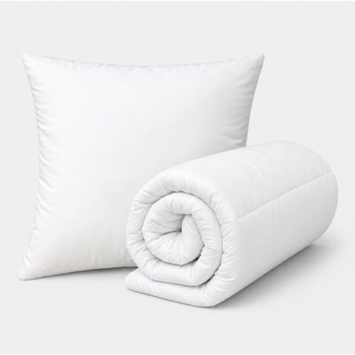 HomeMaison Lot couette chaude premium anti-acariens + 1 oreiller respirant - Publicité HomeMaison Lot couette chaude premium anti-acariens + 1 oreiller respirant - Publicité