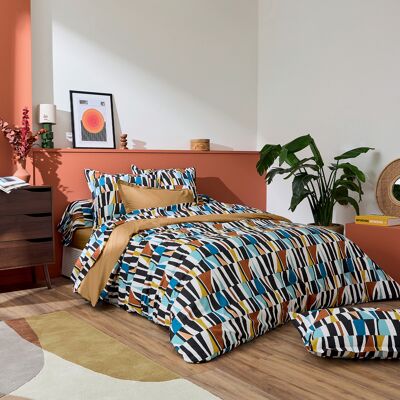 HomeMaison Parure de lit 2 pièces coton géométrique housse + taie - Publicité HomeMaison Parure de lit 2 pièces coton géométrique housse + taie - Publicité