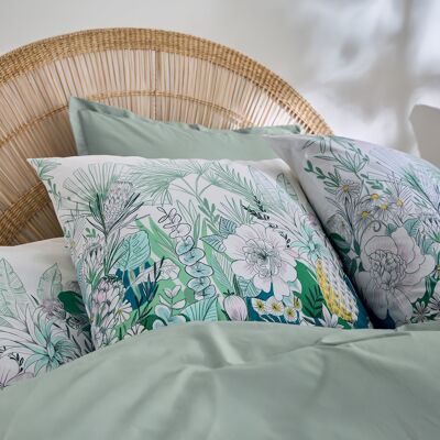 HomeMaison Taie d’oreiller percale de coton feuillage exotique - Publicité HomeMaison Taie d’oreiller percale de coton feuillage exotique - Publicité