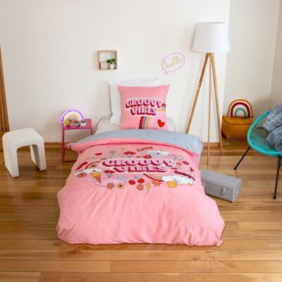 HomeMaison Parure de lit enfant Groovy Vibes rose - Publicité HomeMaison Parure de lit enfant Groovy Vibes rose - Publicité
