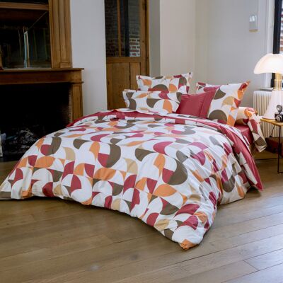 HomeMaison Parure de lit 2 pièces percale de coton géométrique housse + taie - Publicité HomeMaison Parure de lit 2 pièces percale de coton géométrique housse + taie - Publicité