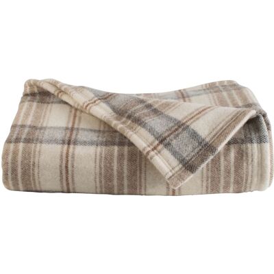 HomeMaison Couverture en laine tartan esprit montagne - Publicité HomeMaison Couverture en laine tartan esprit montagne - Publicité