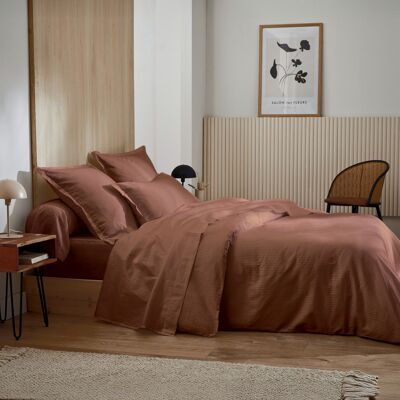 HomeMaison Housse de couette satin de coton rayures ton sur ton - Publicité HomeMaison Housse de couette satin de coton rayures ton sur ton - Publicité