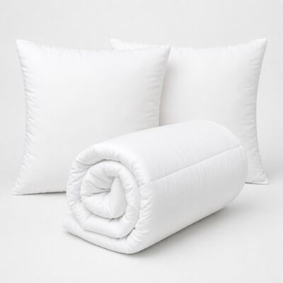 HomeMaison Lot couette chaude premium anti-acariens + 2 oreillers respirants - Publicité HomeMaison Lot couette chaude premium anti-acariens + 2 oreillers respirants - Publicité