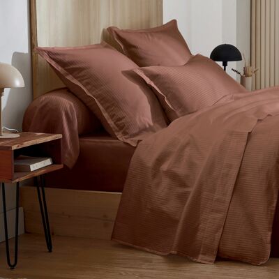 HomeMaison Taie de traversin satin de coton rayures ton sur ton - Publicité HomeMaison Taie de traversin satin de coton rayures ton sur ton - Publicité