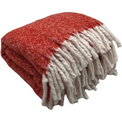 HomeMaison Plaid aspect mohair à franges torsadées - Publicité HomeMaison Plaid aspect mohair à franges torsadées - Publicité
