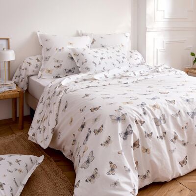 HomeMaison Housse de couette percale de coton 80 fils motif papillons - Publicité HomeMaison Housse de couette percale de coton 80 fils motif papillons - Publicité