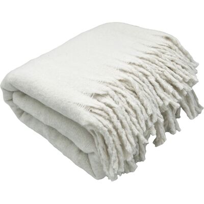 HomeMaison Plaid aspect mohair à franges torsadées - Publicité HomeMaison Plaid aspect mohair à franges torsadées - Publicité