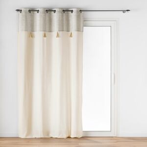 HomeMaison Rideau à œillets polycoton avec top tissé et pompons - Publicité HomeMaison Rideau à œillets polycoton avec top tissé et pompons - Publicité