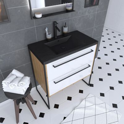 HomeMaison Pack meuble à tiroirs avec vasque en résine - Publicité HomeMaison Pack meuble à tiroirs avec vasque en résine - Publicité