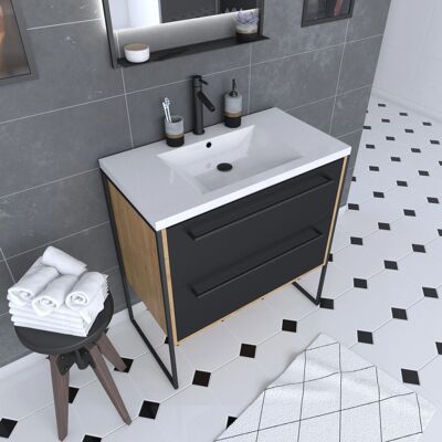 HomeMaison Pack meuble à tiroirs avec vasque en résine - Publicité HomeMaison Pack meuble à tiroirs avec vasque en résine - Publicité