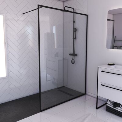 Aurlane Modèle FAC217 - Paroi de douche en verre noir mat - Publicité Aurlane Modèle FAC217 - Paroi de douche en verre noir mat - Publicité