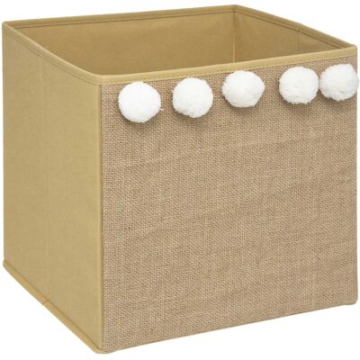 HomeMaison Panier de rangement en jute avec pompons - Publicité HomeMaison Panier de rangement en jute avec pompons - Publicité