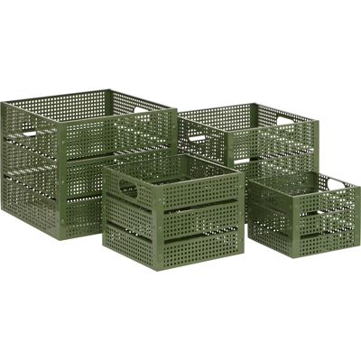 HomeMaison Set de 4 caisses de rangement en métal empilables - Publicité HomeMaison Set de 4 caisses de rangement en métal empilables - Publicité