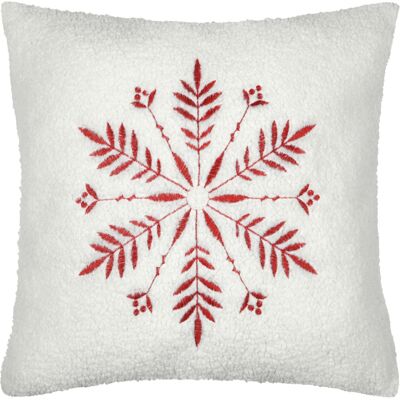 HomeMaison Coussin effet bouclette avec motif flocon - Publicité HomeMaison Coussin effet bouclette avec motif flocon - Publicité