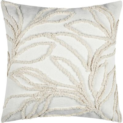 HomeMaison Coussin carré effet matière brodé de feuilles - Publicité HomeMaison Coussin carré effet matière brodé de feuilles - Publicité