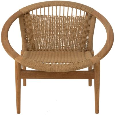 HomeMaison Fauteuil salon design rond bois et fibres naturelles - Publicité HomeMaison Fauteuil salon design rond bois et fibres naturelles - Publicité