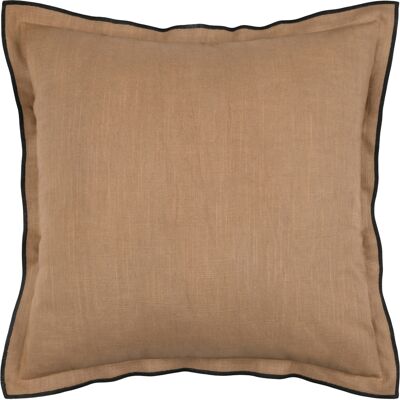 HomeMaison Coussin coton volant plat feston noir - Publicité HomeMaison Coussin coton volant plat feston noir - Publicité