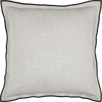 HomeMaison Coussin coton volant plat feston noir - Publicité HomeMaison Coussin coton volant plat feston noir - Publicité