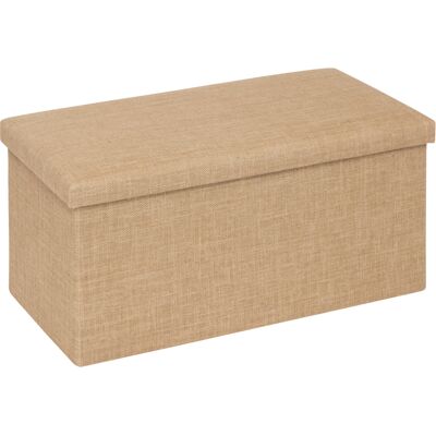HomeMaison Pouf de rangement pliant toile de jute - Publicité HomeMaison Pouf de rangement pliant toile de jute - Publicité