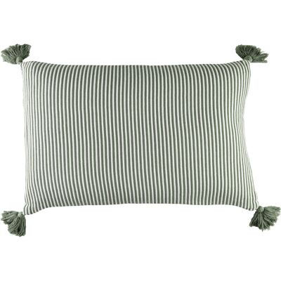 HomeMaison Coussin rayé à pompons - Publicité HomeMaison Coussin rayé à pompons - Publicité