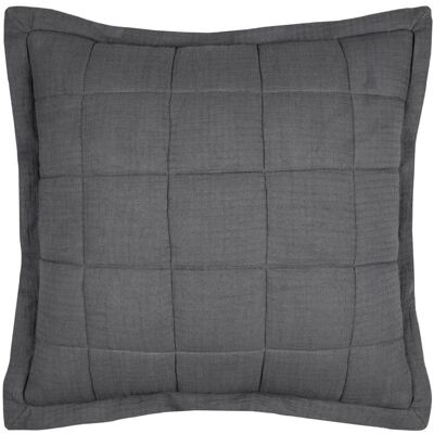 HomeMaison Coussin carré uni en gaze de coton surpiquée - Publicité HomeMaison Coussin carré uni en gaze de coton surpiquée - Publicité