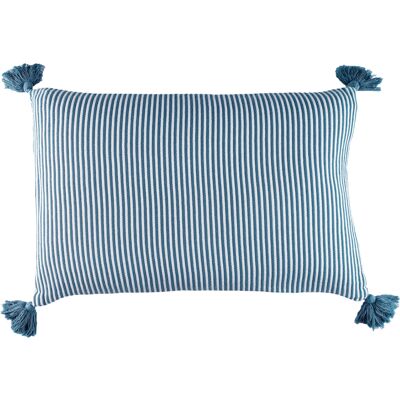 HomeMaison Coussin rayé à pompons - Publicité HomeMaison Coussin rayé à pompons - Publicité