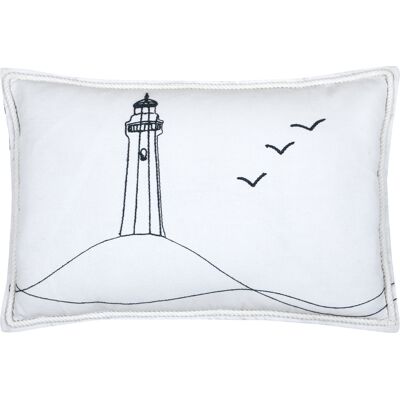 HomeMaison Coussin polycoton brodé style bord de mer - Publicité HomeMaison Coussin polycoton brodé style bord de mer - Publicité