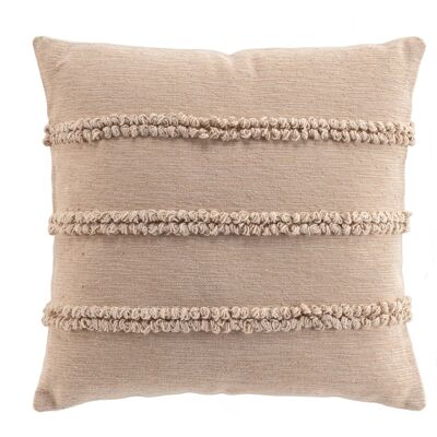 HomeMaison Coussin déhoussable en polycoton avec bandes bouclées - Publicité HomeMaison Coussin déhoussable en polycoton avec bandes bouclées - Publicité