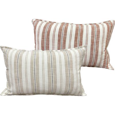 HomeMaison Housse de coussin recto-verso 100% coton rayures tapissier LOURMARIN - Publicité HomeMaison Housse de coussin recto-verso 100% coton rayures tapissier LOURMARIN - Publicité