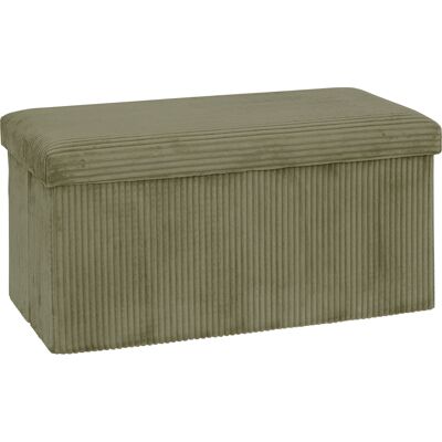 HomeMaison Pouf pliable double effet velours côtelé avec rangement intégré - Publicité HomeMaison Pouf pliable double effet velours côtelé avec rangement intégré - Publicité