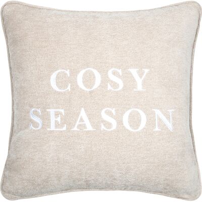 HomeMaison "Coussin décoratif avec message brodé ""Cosy Season""" - Publicité HomeMaison "Coussin décoratif avec message brodé ""Cosy Season""" - Publicité