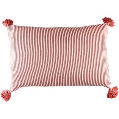 HomeMaison Coussin rayé à pompons - Publicité HomeMaison Coussin rayé à pompons - Publicité