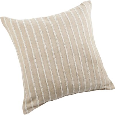 HomeMaison Coussin lin et coton rayures tuftées - Publicité HomeMaison Coussin lin et coton rayures tuftées - Publicité