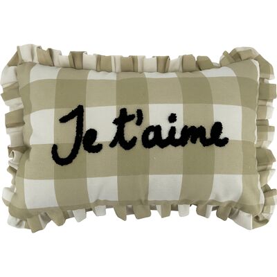 HomeMaison "Coussin rectangulaire à carreaux ""Je t'aime""" - Publicité HomeMaison "Coussin rectangulaire à carreaux ""Je t'aime""" - Publicité