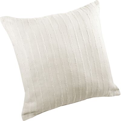 HomeMaison Coussin lin et coton rayures tuftées - Publicité HomeMaison Coussin lin et coton rayures tuftées - Publicité