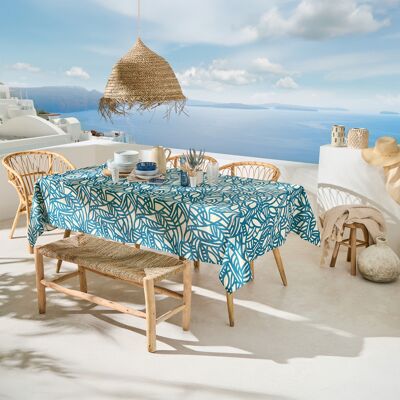 HomeMaison Nappe rectangulaire coton enduit feuillage abstrait - Publicité HomeMaison Nappe rectangulaire coton enduit feuillage abstrait - Publicité